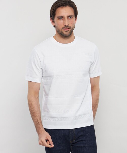 MACKINTOSH LONDON（マッキントッシュ ロンドン）の「リンクスボーダー半袖Tシャツ（Tシャツ/カットソー・メンズ・ブルー系その他2/グレー/ホワイト/ダークネイビー・M/L/XL）」の2枚目の写真