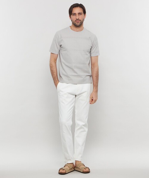 MACKINTOSH LONDON（マッキントッシュ ロンドン）の「リンクスボーダー半袖Tシャツ（Tシャツ/カットソー・メンズ・ブルー系その他2/グレー/ホワイト/ダークネイビー・M/L/XL）」の6枚目の写真