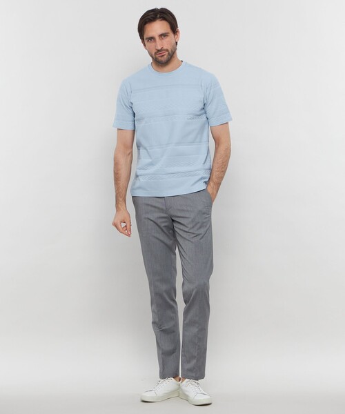 MACKINTOSH LONDON（マッキントッシュ ロンドン）の「リンクスボーダー半袖Tシャツ（Tシャツ/カットソー・メンズ・ブルー系その他2/グレー/ホワイト/ダークネイビー・M/L/XL）」の7枚目の写真