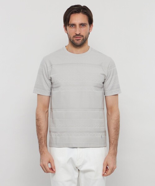 MACKINTOSH LONDON（マッキントッシュ ロンドン）の「リンクスボーダー半袖Tシャツ（Tシャツ/カットソー・メンズ・ブルー系その他2/グレー/ホワイト/ダークネイビー・M/L/XL）」の9枚目の写真