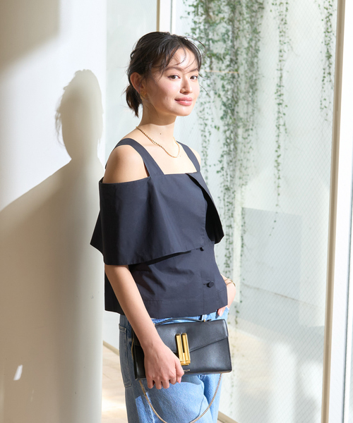 Rouge vif（ルージュヴィフ）の「ケープオフショルブラウス（シャツ/ブラウス・レディース・ブラック/ホワイト・フリー）」の8枚目の写真