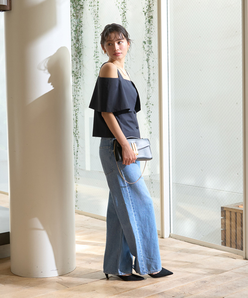 Rouge vif（ルージュヴィフ）の「ケープオフショルブラウス（シャツ/ブラウス・レディース・ブラック/ホワイト・フリー）」の21枚目の写真