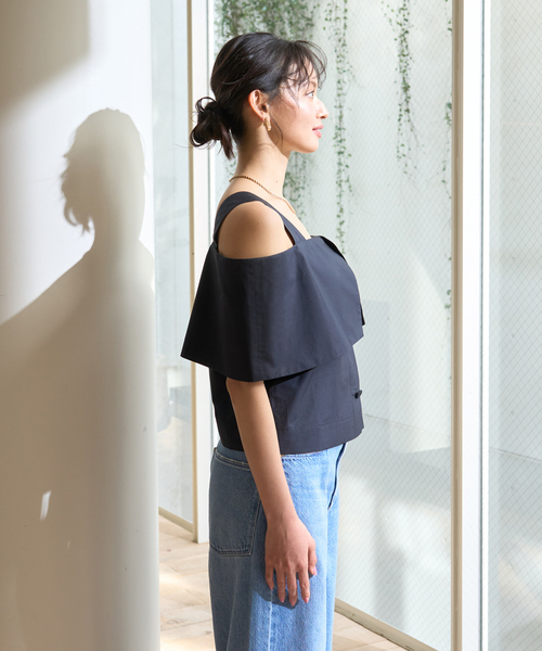 Rouge vif（ルージュヴィフ）の「ケープオフショルブラウス（シャツ/ブラウス・レディース・ブラック/ホワイト・フリー）」の15枚目の写真