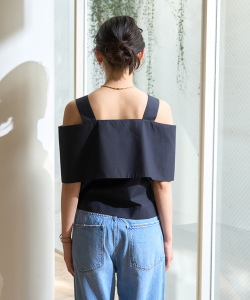 Rouge vif（ルージュヴィフ）の「ケープオフショルブラウス（シャツ/ブラウス・レディース・ブラック/ホワイト・フリー）」の14枚目の写真