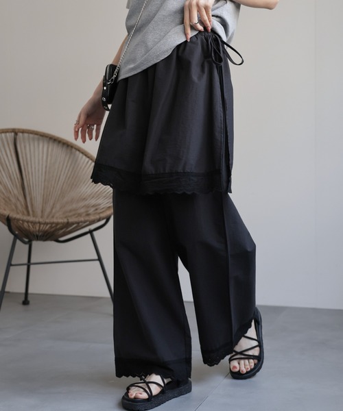 CREARE -LINO-(クレアーレリノ)の「〈レディース商品〉ラップスカートレイヤードパンツ(その他パンツ・レディース・ホワイト/ブラック・L/M)」の5枚目の写真