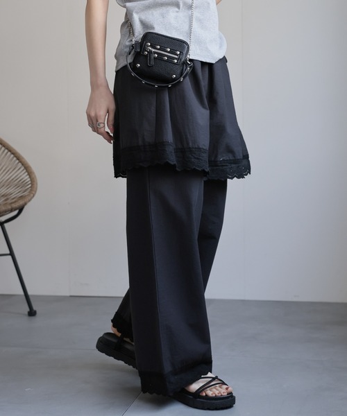 CREARE -LINO-(クレアーレリノ)の「〈レディース商品〉ラップスカートレイヤードパンツ(その他パンツ・レディース・ホワイト/ブラック・L/M)」の11枚目の写真
