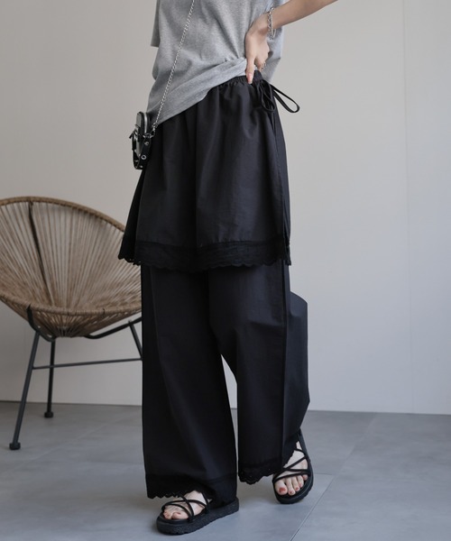 CREARE -LINO-(クレアーレリノ)の「〈レディース商品〉ラップスカートレイヤードパンツ(その他パンツ・レディース・ホワイト/ブラック・L/M)」の14枚目の写真