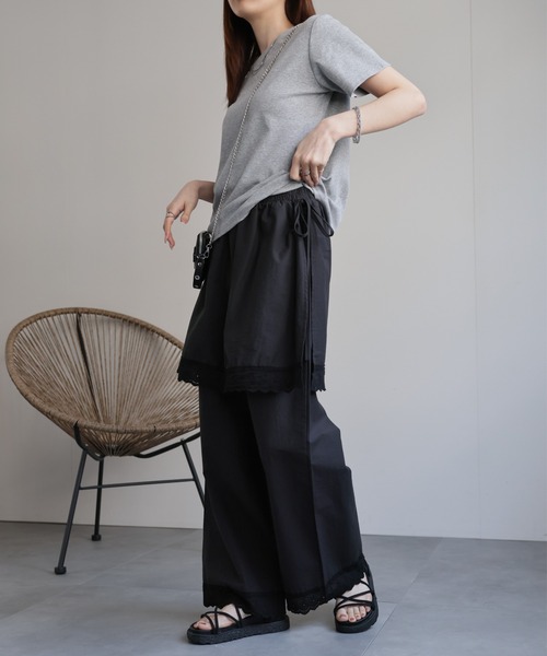 CREARE -LINO-(クレアーレリノ)の「〈レディース商品〉ラップスカートレイヤードパンツ(その他パンツ・レディース・ホワイト/ブラック・L/M)」の15枚目の写真