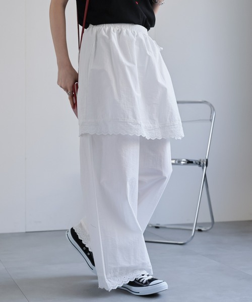 CREARE -LINO-(クレアーレリノ)の「〈レディース商品〉ラップスカートレイヤードパンツ(その他パンツ・レディース・ホワイト/ブラック・L/M)」の7枚目の写真