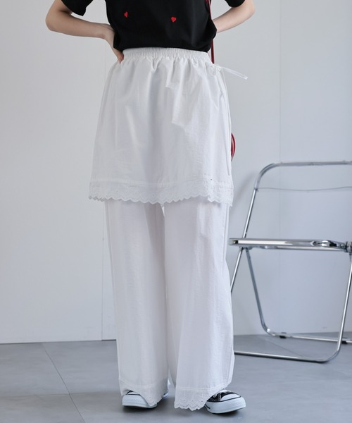 CREARE -LINO-(クレアーレリノ)の「〈レディース商品〉ラップスカートレイヤードパンツ(その他パンツ・レディース・ホワイト/ブラック・L/M)」の6枚目の写真