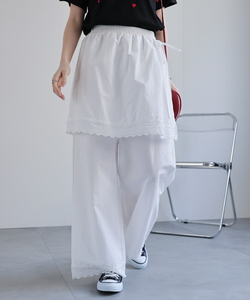 CREARE -LINO-(クレアーレリノ)の「〈レディース商品〉ラップスカートレイヤードパンツ(その他パンツ・レディース・ホワイト/ブラック・L/M)」の8枚目の写真