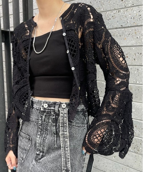 2025新作モデル INDIAN MEDI 2WAY TOPS（Tシャツ/カットソー）｜Ameri LACE BIG トップス