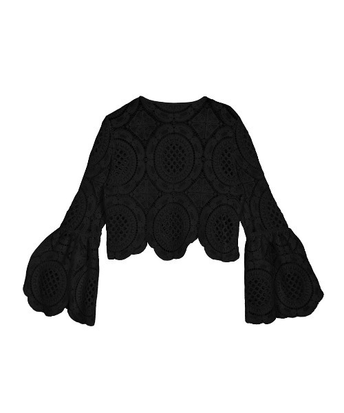 MEDI INDIAN 2WAY BIG LACE TOPS ブラック セール】MEDI INDIAN 2WAY BIG LACE TOPS（Tシャツ/カットソー