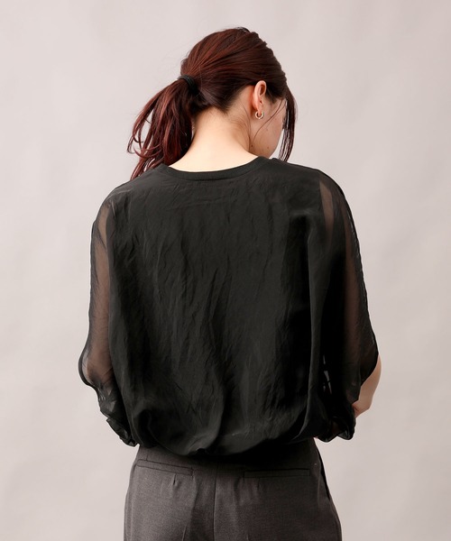 aimoha（アイモハ）の「七分袖風シアートップス (SS)（Tシャツ/カットソー・レディース・グレー/ブラック/オフホワイト/チョコ・FREE）」の17枚目の写真