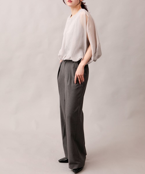 aimoha（アイモハ）の「七分袖風シアートップス (SS)（Tシャツ/カットソー・レディース・グレー/ブラック/オフホワイト/チョコ・FREE）」の19枚目の写真