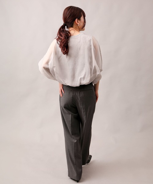 aimoha（アイモハ）の「七分袖風シアートップス (SS)（Tシャツ/カットソー・レディース・グレー/ブラック/オフホワイト/チョコ・FREE）」の20枚目の写真