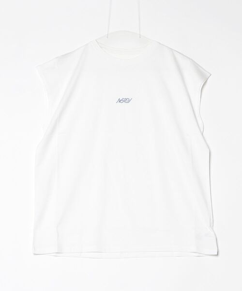 NERGY(ナージー)の「【別注】ナージージャパン NERGY ALPENフレンチスリーブTシャツ_ 限定コラボ(Tシャツ/カットソー・レディース・チャコールグレー/オフホワイト/サックスブルー・M/L)」の2枚目の写真
