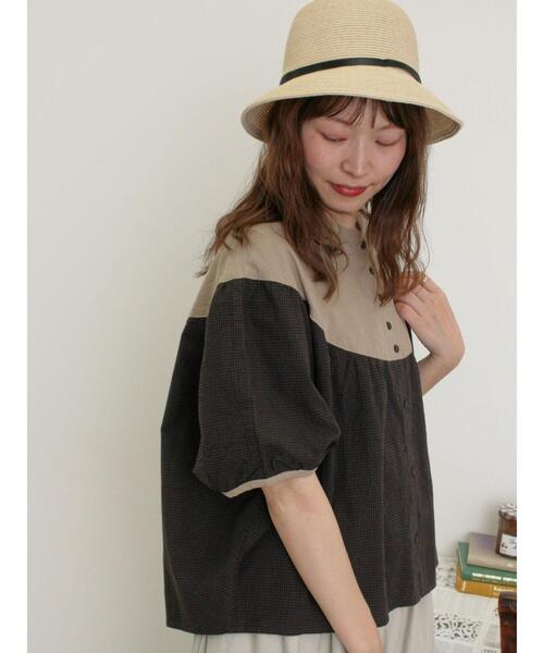 Samansa Mos2（サマンサ モスモス）の「配色ドルマンブラウス（シャツ/ブラウス・レディース・ダークブラウン/ブルー/キナリ・F）」の15枚目の写真