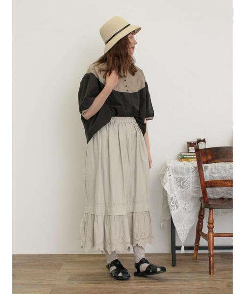 Samansa Mos2（サマンサ モスモス）の「配色ドルマンブラウス（シャツ/ブラウス・レディース・ダークブラウン/ブルー/キナリ・F）」の17枚目の写真