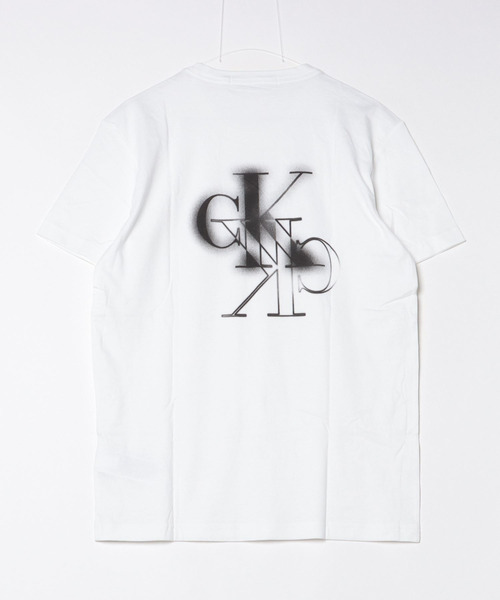 Calvin Klein Jeans（カルヴァンクラインジーンズ）の「Calvin Klein Jeans カルバンクラインジーンズ MIRRORED CK LOGO TEE CKロゴ 半袖Tシャツ（Tシャツ/カットソー・メンズ・ホワイト/ブラック・XL/L/M）」の6枚目の写真