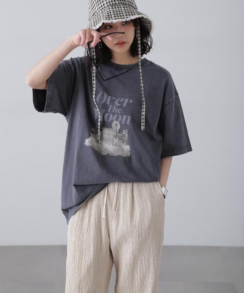 FREE'S MART(フリーズマート)の「◆ヴィンテージルーズTシャツ(Tシャツ/カットソー・レディース・ブラック/ベージュ・FREE)」の2枚目の写真