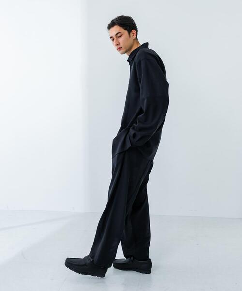ATON ブラック ボタン付き長袖シャツ　アローズ 別注　エイトン セール】『別注』ATON×URBAN RESEARCH OVERSIZED SHIRTS（シャツ