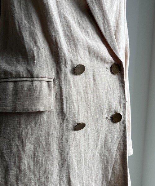 DouDou（ドゥドゥ）の「リヨセルリネンジャケット（テーラードジャケット・レディース・ブラック/ベージュ・FREE）」の13枚目の写真