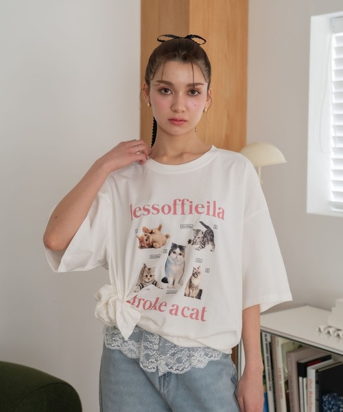 Tシャツ・カットソー BROWNBREATH KITTY TAG TEE ASH MUSINSA | BROWNBREATH KITTY TAG TEE - ASH