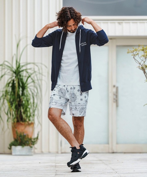 1minute 1second（ワンミニットワンセカンド）の「mpa3776-cursive print double zip light hoodie ダブルジップパーカー（パーカー・メンズ・ネイビー×ホワイト/ブラック×ホワイト/ホワイト×グレー・S/M/L/XL）」の14枚目の写真