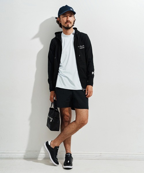 1minute 1second（ワンミニットワンセカンド）の「mpa3776-cursive print double zip light hoodie ダブルジップパーカー（パーカー・メンズ・ネイビー×ホワイト/ブラック×ホワイト/ホワイト×グレー・S/M/L/XL）」の19枚目の写真