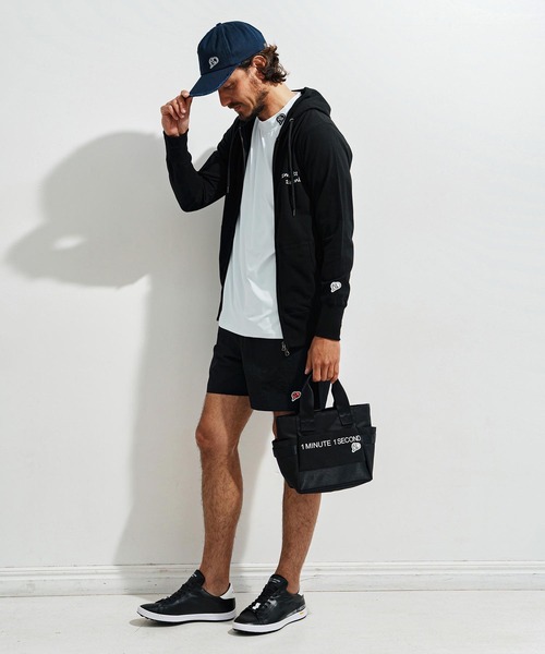 1minute 1second（ワンミニットワンセカンド）の「mpa3776-cursive print double zip light hoodie ダブルジップパーカー（パーカー・メンズ・ネイビー×ホワイト/ブラック×ホワイト/ホワイト×グレー・S/M/L/XL）」の21枚目の写真