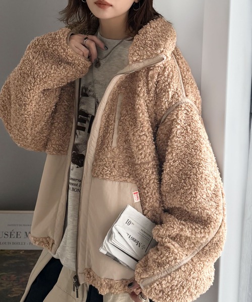 トリプルコラボ　ジャケット　美品 セール】《JaVaジャバコラボ》ぬくぬく愛らしい◎プードルボア