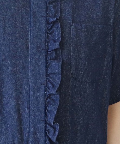 PAR ICI(パーリッシィ)の「【WEB別注】インディゴデニム フリルオールインワン(つなぎ/オールインワン・レディース・ネイビー・M/L)」の3枚目の写真
