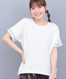 スリーブジュエル刺繍Tシャツ