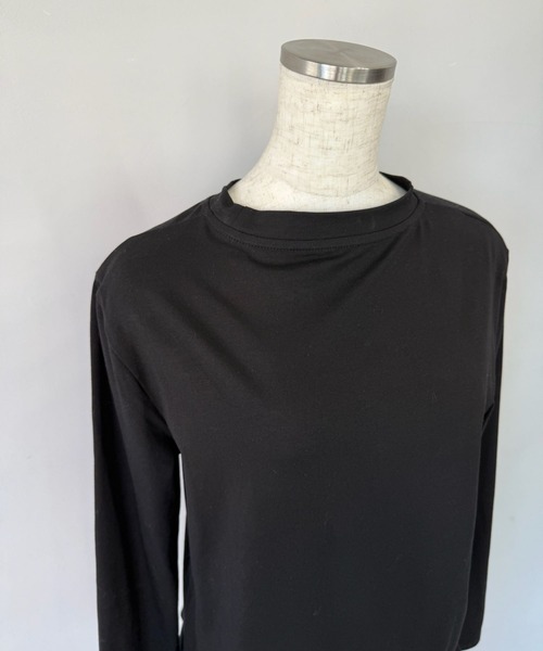 SANSeLF(サンセルフ)の「【SANSeLF】 フリルヘムロングTシャツ フェミニンカジュアル クルーネック sanw25a041(その他トップス・レディース・ブラック/ホワイト・FREE)」の18枚目の写真