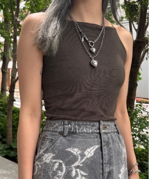 MEDI GLOSS RIB BACK SLIT CAMISOLE（キャミソール）｜Ameri