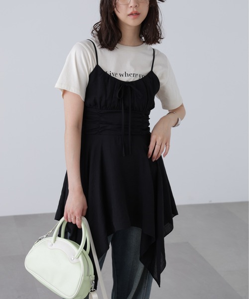 FREE'S MART（フリーズマート）の「◇イレヘムチュニックキャミワンピース（ワンピース・レディース・ピンク系その他/ホワイト/ブラック・FREE）」の3枚目の写真