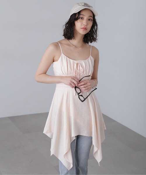 FREE'S MART（フリーズマート）の「◇イレヘムチュニックキャミワンピース（ワンピース・レディース・ピンク系その他/ホワイト/ブラック・FREE）」の6枚目の写真