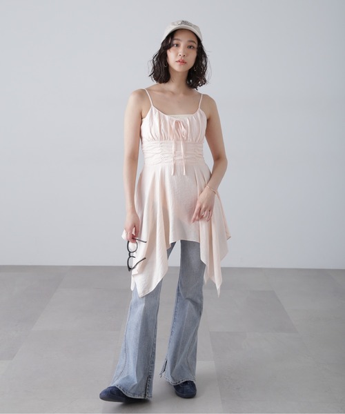 FREE'S MART（フリーズマート）の「◇イレヘムチュニックキャミワンピース（ワンピース・レディース・ピンク系その他/ホワイト/ブラック・FREE）」の8枚目の写真