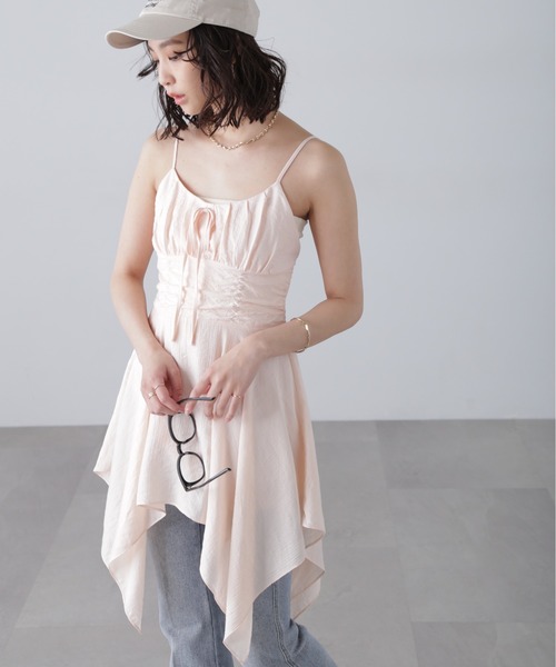 FREE'S MART（フリーズマート）の「◇イレヘムチュニックキャミワンピース（ワンピース・レディース・ピンク系その他/ホワイト/ブラック・FREE）」の4枚目の写真