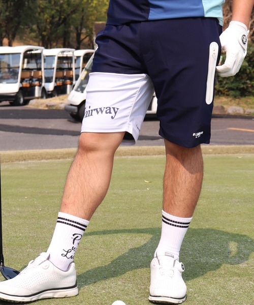 LUXE/R GOLF(ラグジュ ゴルフ)の「(RM)【LUXE/R GOLF】COOL & DRY ストレッチ スムース バイカラー ショートパンツ(スウェットパンツ・メンズ・ホワイト×ブラック/ブラック×グレー/ネイビー×ホワイト/ベージュ系・M/L/XL)」の16枚目の写真