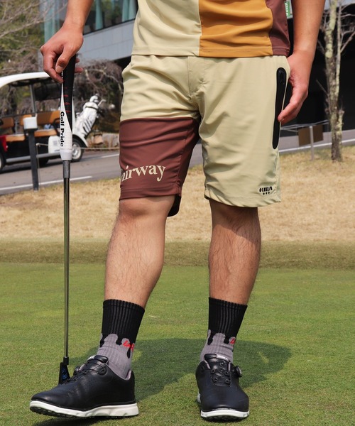 LUXE/R GOLF(ラグジュ ゴルフ)の「(RM)【LUXE/R GOLF】COOL & DRY ストレッチ スムース バイカラー ショートパンツ(スウェットパンツ・メンズ・ホワイト×ブラック/ブラック×グレー/ネイビー×ホワイト/ベージュ系・M/L/XL)」の10枚目の写真
