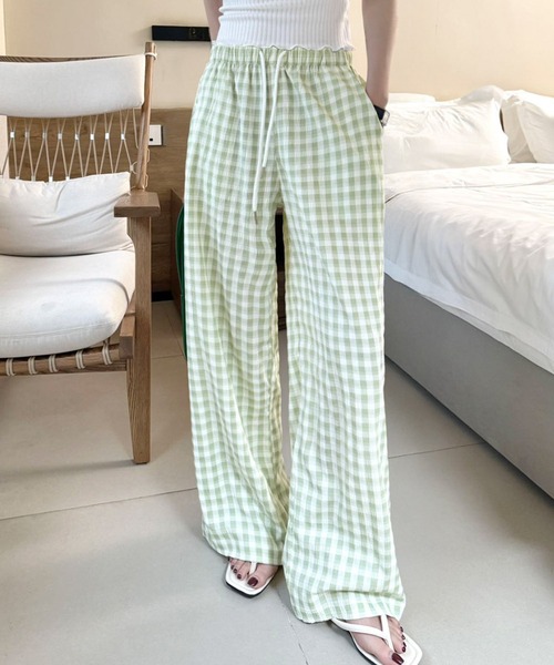 美品 2025SS DRAWER ギンガムチェックパンツ 定価86900円 ミニミニストア miniministore ギンガムチェックパンツ