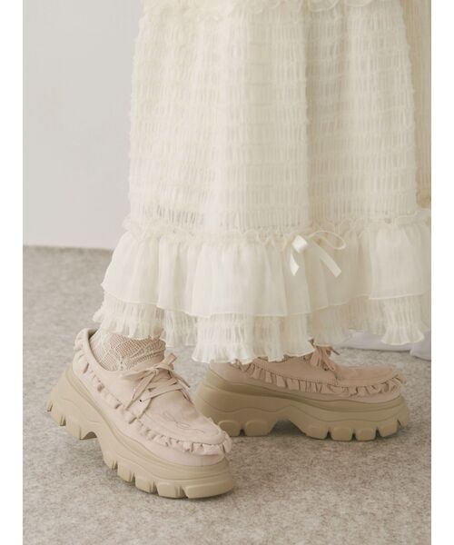 merry jenny（メリージェニー）の「Sugary frill Loafer（ローファー・レディース・ピンク/ベージュ・MEDIUM/LARGE）」の17枚目の写真