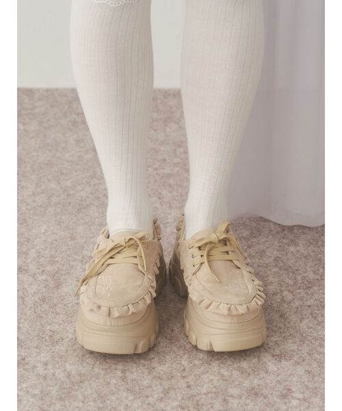 merry jenny（メリージェニー）の「Sugary frill Loafer（ローファー・レディース・ピンク/ベージュ・MEDIUM/LARGE）」の20枚目の写真