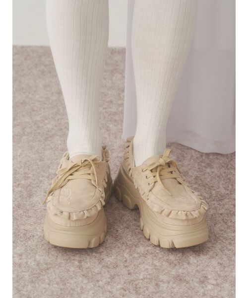 merry jenny（メリージェニー）の「Sugary frill Loafer（ローファー・レディース・ピンク/ベージュ・MEDIUM/LARGE）」の21枚目の写真