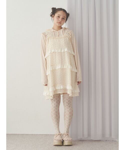 merry jenny（メリージェニー）の「Sugary frill Loafer（ローファー・レディース・ピンク/ベージュ・MEDIUM/LARGE）」の5枚目の写真