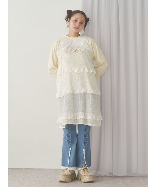 merry jenny（メリージェニー）の「Sugary frill Loafer（ローファー・レディース・ピンク/ベージュ・MEDIUM/LARGE）」の4枚目の写真