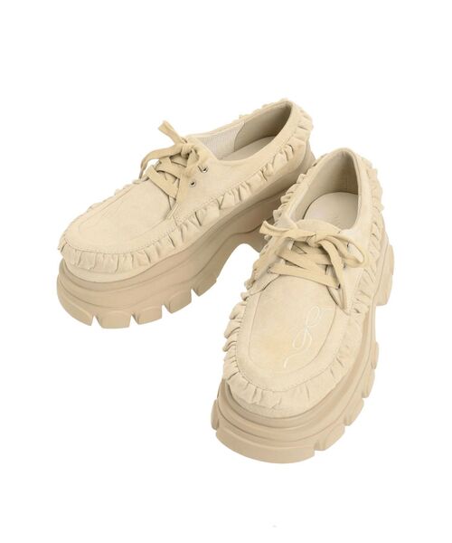 merry jenny(メリージェニー)の「Sugary frill Loafer(ローファー・レディース・ピンク/ベージュ・MEDIUM/LARGE)」の9枚目の写真