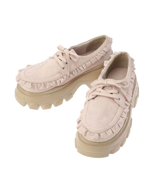 merry jenny（メリージェニー）の「Sugary frill Loafer（ローファー・レディース・ピンク/ベージュ・MEDIUM/LARGE）」の2枚目の写真